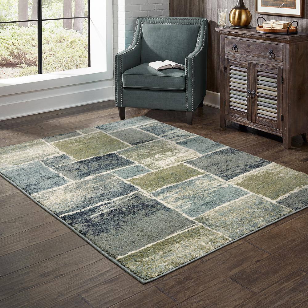Home Decorators Collection Bartlett Multi 5 ft. x 7 ft. Block Area Rug