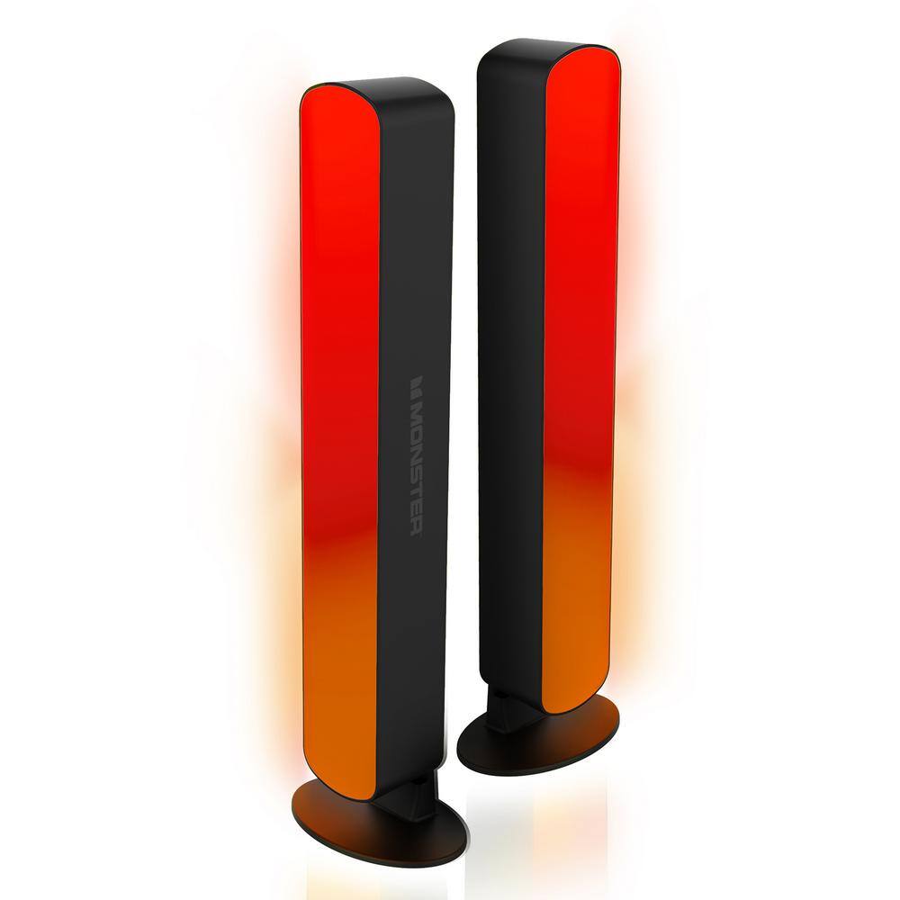 Monster 2-Pack Multi-Color LED Light Bar With Multi-Position Base, Included with Remote Control and Cable