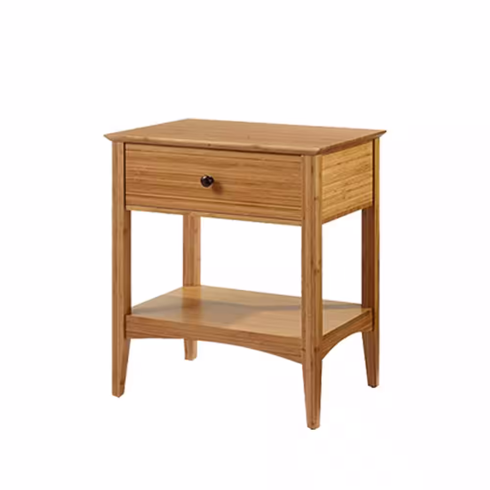Greenington Willow 1-Drawers Caramelized Nightstand 27 in. H x 17.1 in. W x 23.6 in. L