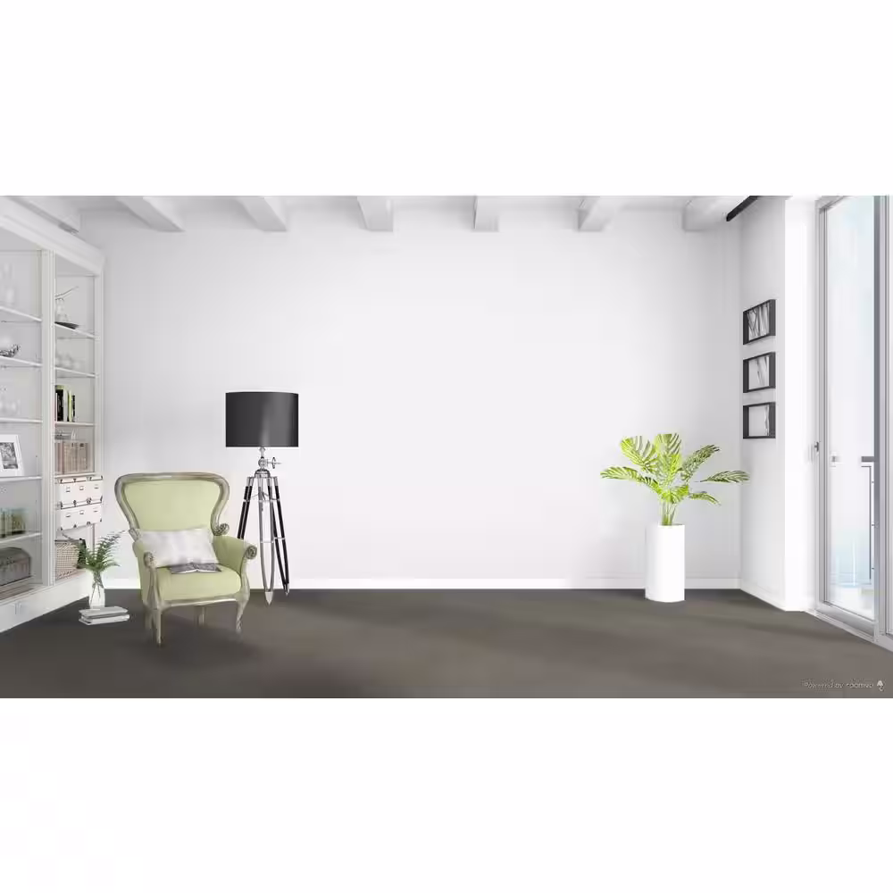Home Decorators Collection Moonlight  - View - Gray 32 oz. SD Polyester Texture Installed Carpet