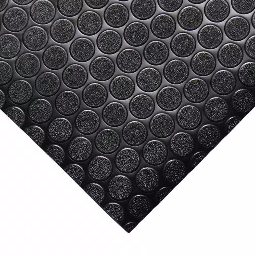 Rubber-Cal Coin Grip 4 ft. x 10 ft. Brown Commercial Grade PVC Flooring