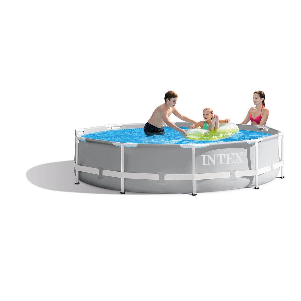 INTEX 10 ft. x 30 in. Prism Frame Steel Above Ground Outdoor Swimming Pool