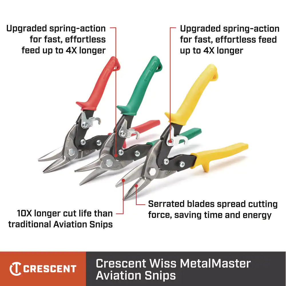 Wiss 9-1/4 in. Compound Action Offset Straight and Left Cut Aviation Snips