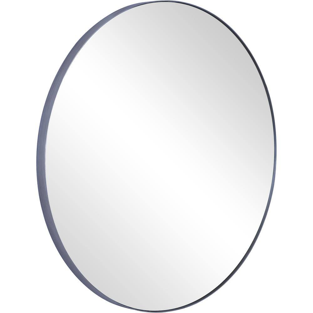 Camden Isle 32 in. x 32 in. Modern Round Framed Decorative Mirror