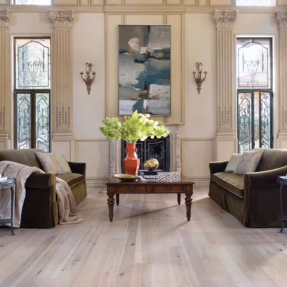 Malibu Wide Plank Crescent Hickory 3/8 in. T x 4 & 6 in. W Water Resistant Distressed Engineered Hardwood Flooring (19.8 sq. ft./case)