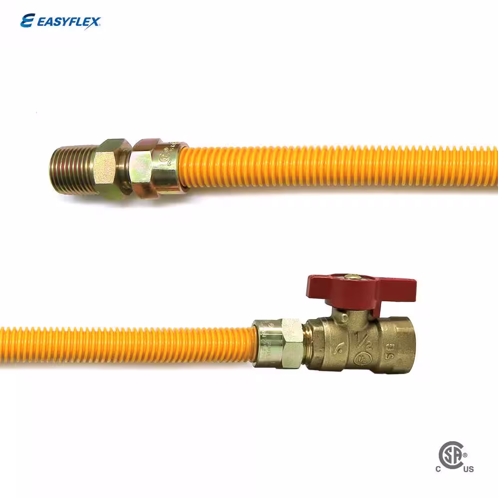 EasyFlex 1/2 in. MIP x 1/2 in. FIP Straight Ball Valve x 24 in. Coated Stainless Steel Gas Connector (1/2 in. O.D.) 85,000 BTU