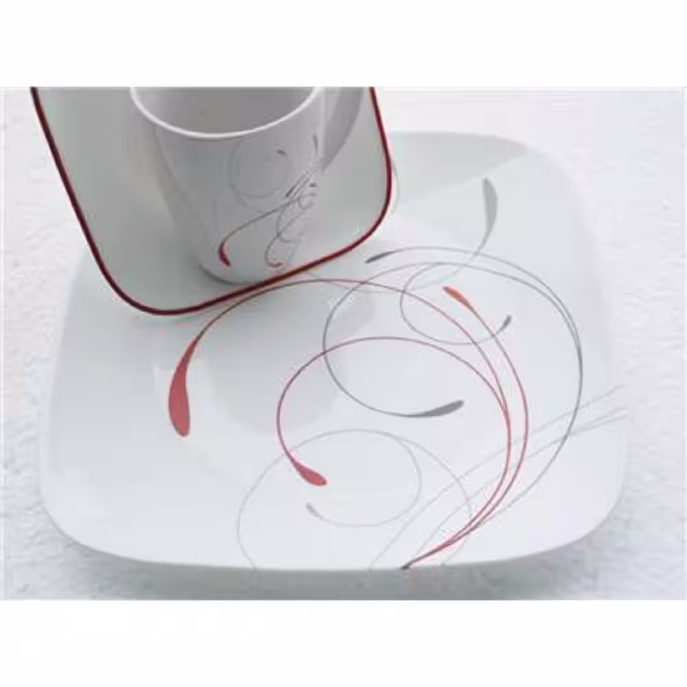 Corelle Splendor Vitrelle; Square Splendor Vitrelle 6-Piece Contemporary Splendor Glass Dinnerware Set (Service for 6)