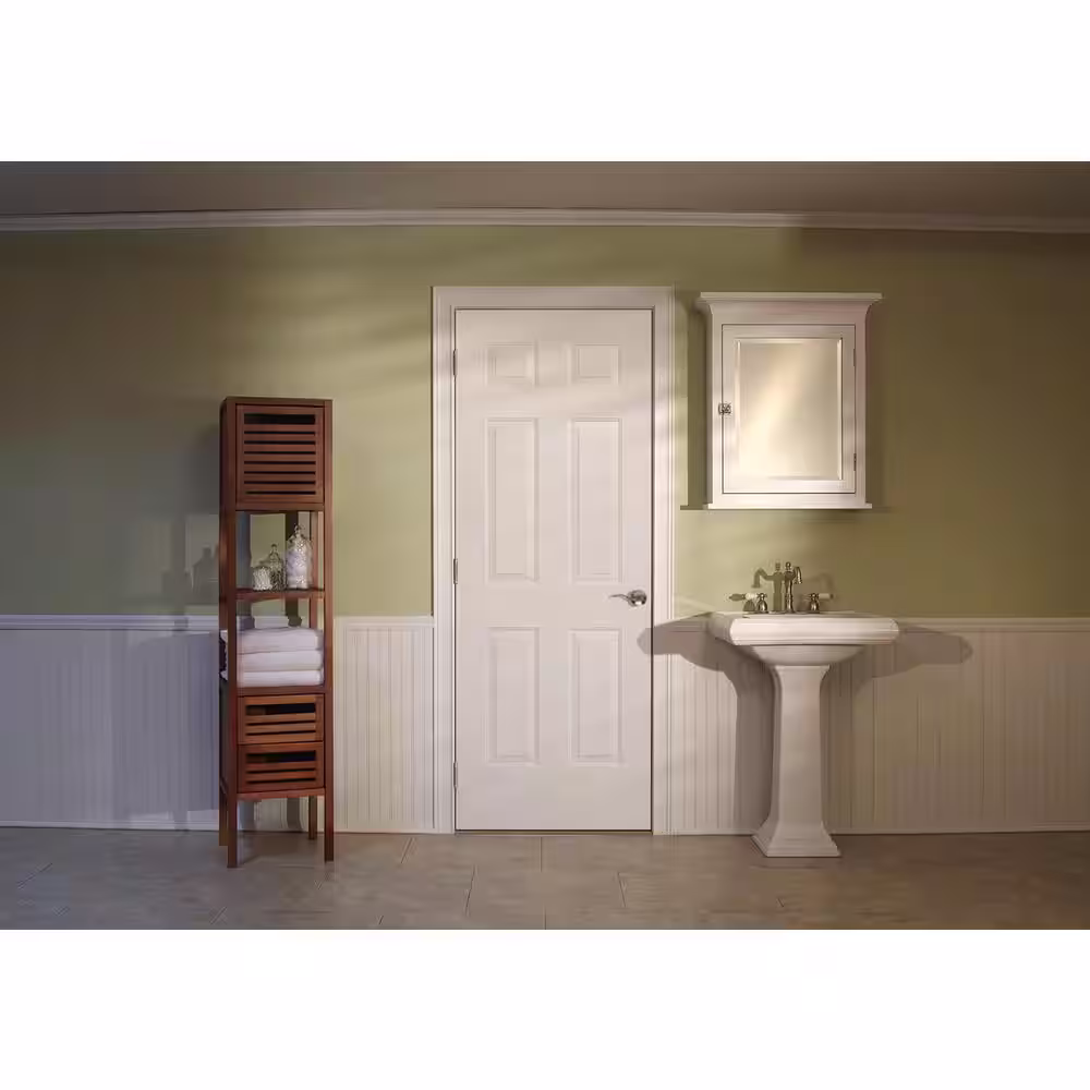 JELD-WEN 32 in. x 80 in. 6 Panel Colonist Primed Textured Solid Core Molded Composite MDF Interior Door Slab