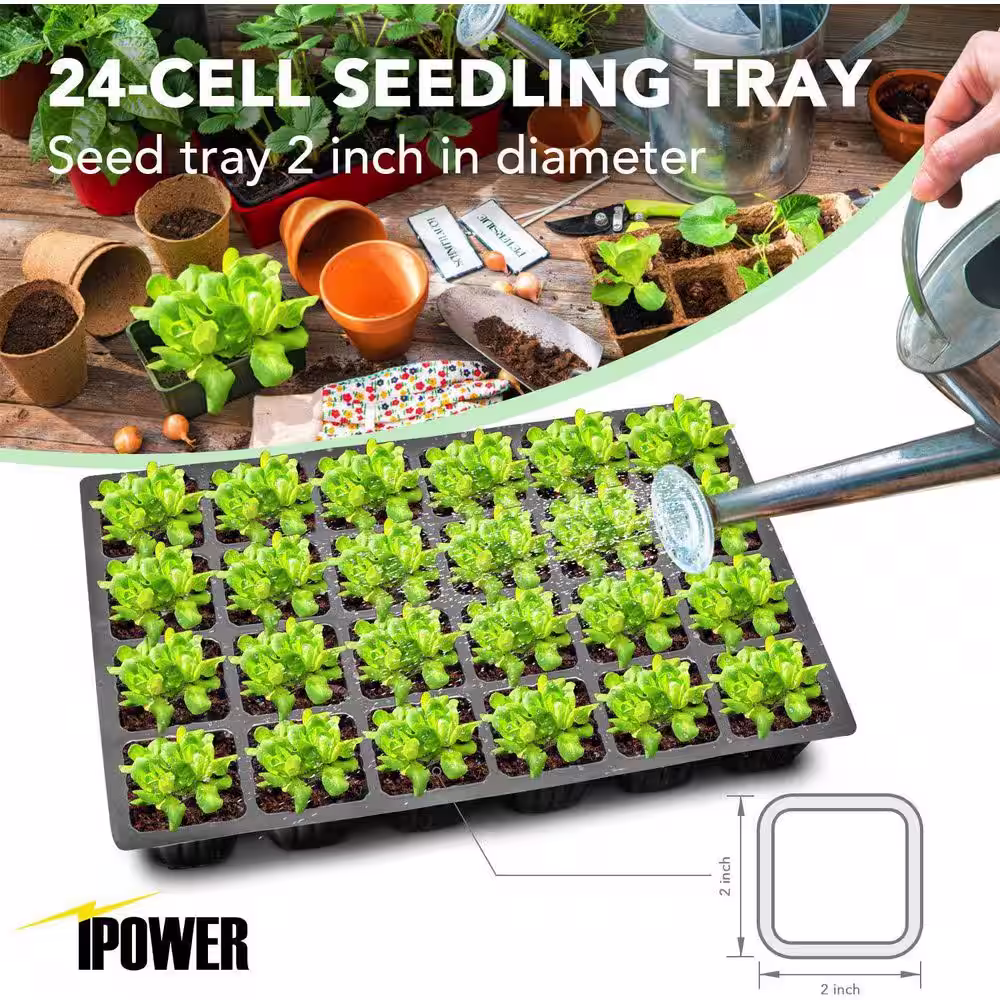 None 15.1 in. L x 9.5 in. W Heating Seed Starter Germination Kit Seedling Propagation Tray with Heater and Vented Dome
