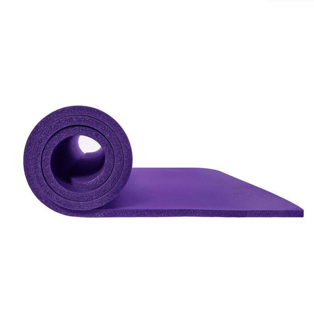 None Purple High Density Yoga Mat 24 in. W x 72 in.x 0.4 in. Pilates Exercise Mat Non Slip (12 sq. ft.)