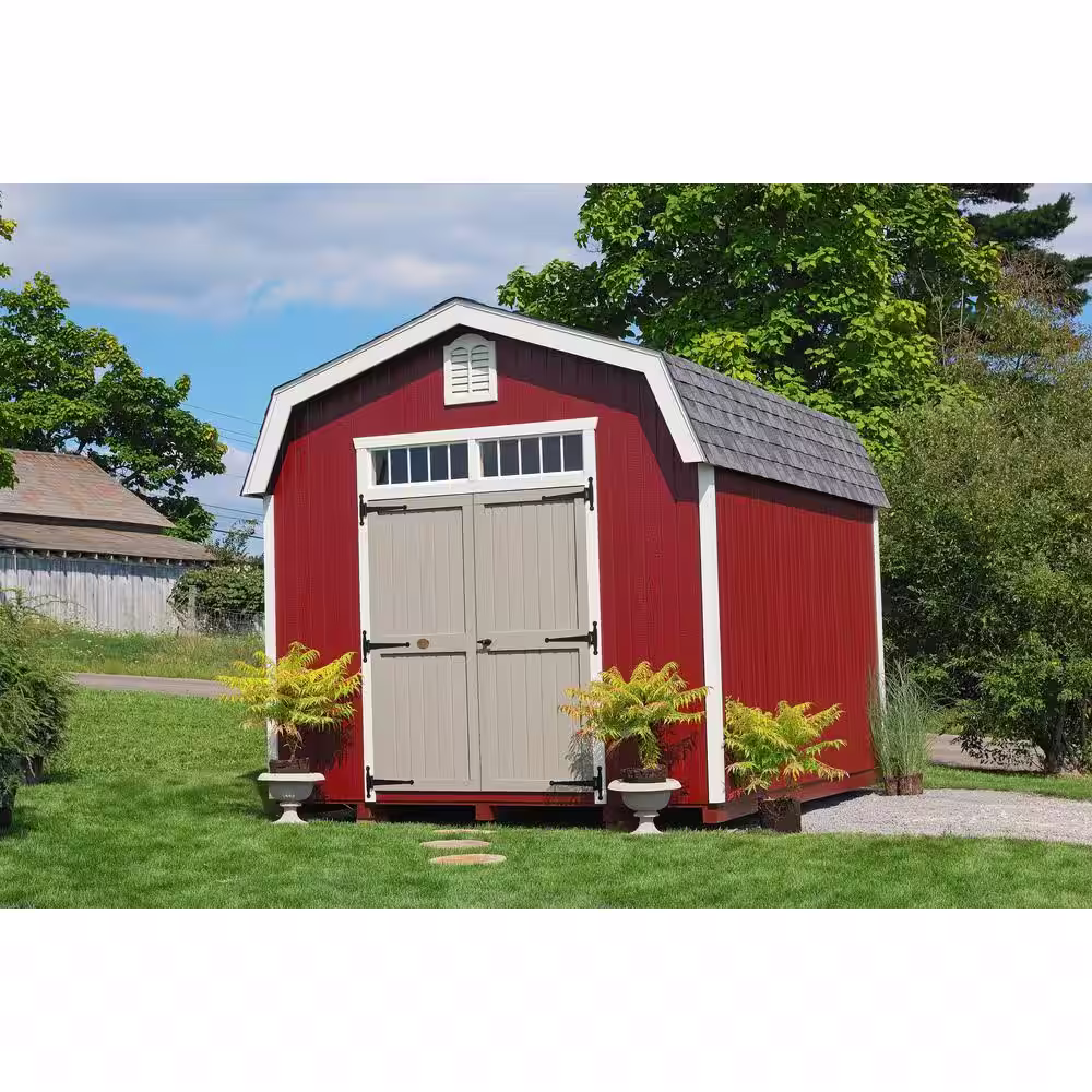 LITTLE COTTAGE CO. Colonial Woodbury 12 ft. x 24 ft. Wood Storage Building DIY Kit with 6 ft. Sidewalls with Floor