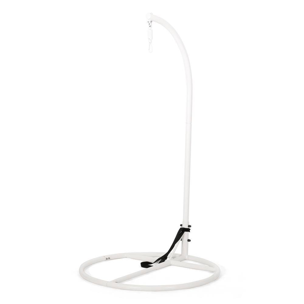 Noble House Magoffin 6.7 ft. Metal Hammock Stand for Hanging Chair in White