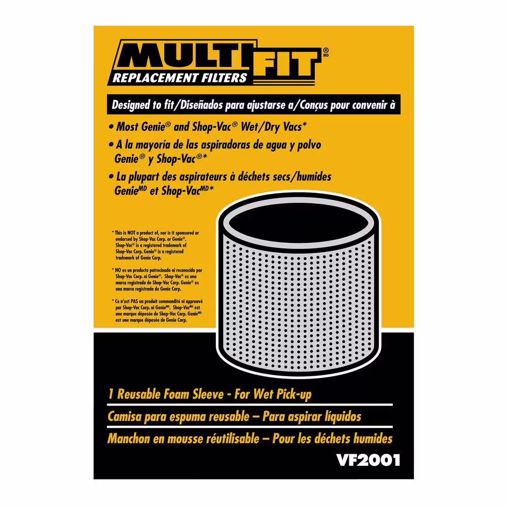 MULTI FIT Replacement Wet Debris Application Wet/Dry Vac Foam Sleeve Filter for Select Shop-Vac Brand Shop Vacuums (3-Pack)