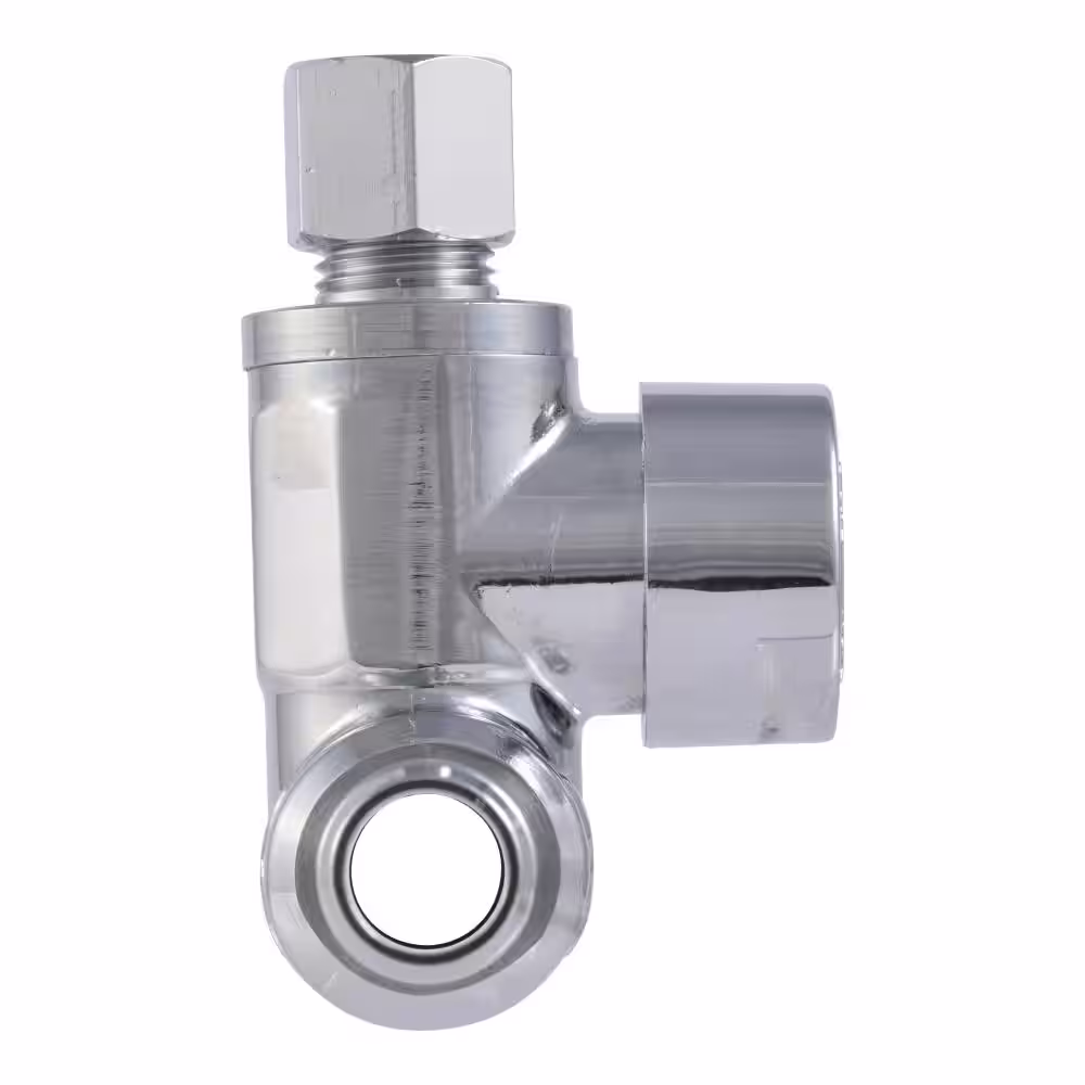 SharkBite 1/2 in. PEX Crimp x 1/2 in. PEX Crimp x 1/4 in. O.D. Compression Quarter Turn Tee Stop Valve