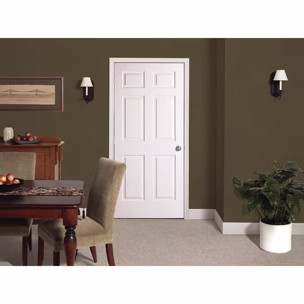 JELD-WEN 36 in. x 80 in. 6 Panel Colonist Primed Textured Molded Composite MDF Interior Door Slab