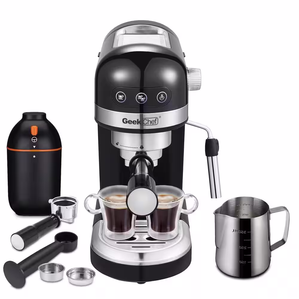 None 2-Cup Espresso 19-Bar Stainless Steel Machine
