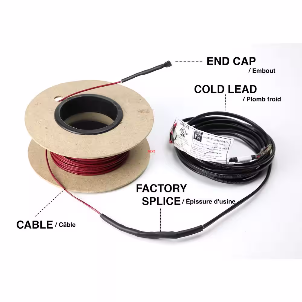 WarmlyYours 675 ft. Cable System with Heat Membrane nSpire Touch Thermostat and Electrical Rough In Kit (Covers 210.9 sq. ft.)