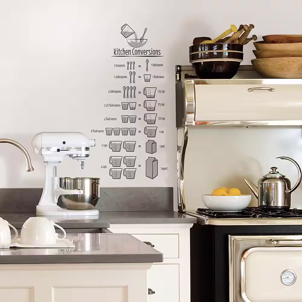 WallPops Black Kitchen Conversions Wall Quote Decal