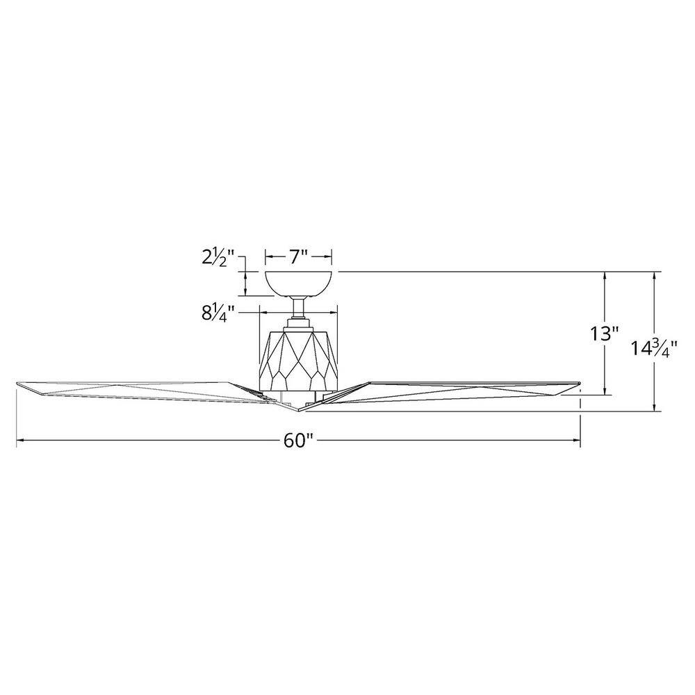 Modern Forms Vortex 60 in. Indoor/Outdoor Gloss White 3-Blade Smart Ceiling Fan with Wall Control