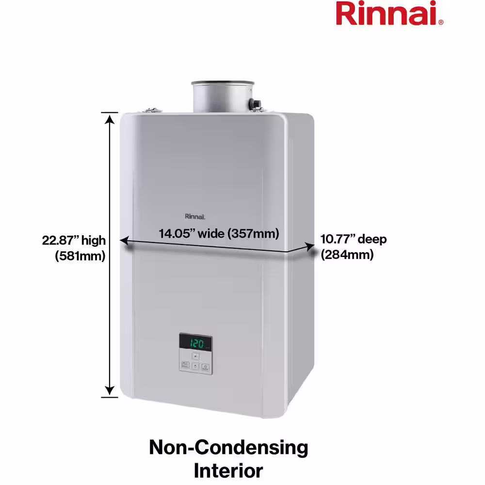 Rinnai High Efficiency Non-Condensing 6.6 GPM Residential 160,000 BTU Interior Natural Gas Tankless Water Heater