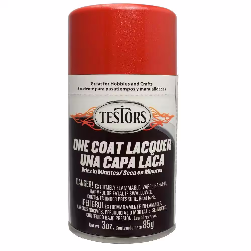 Testors 3 oz. Revving Red Lacquer Spray Paint (3-Pack)