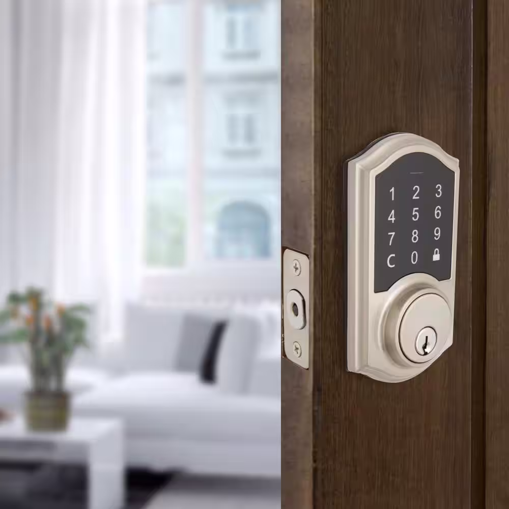 Defiant Castle Satin Nickel Electronic Single Cylinder Keypad Deadbolt