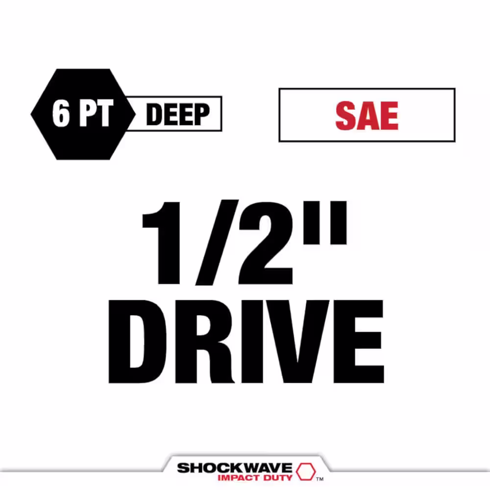 Milwaukee SHOCKWAVE 1/2 in. Drive 15/16 in. Lug Nut Impact Socket (1-Pack)