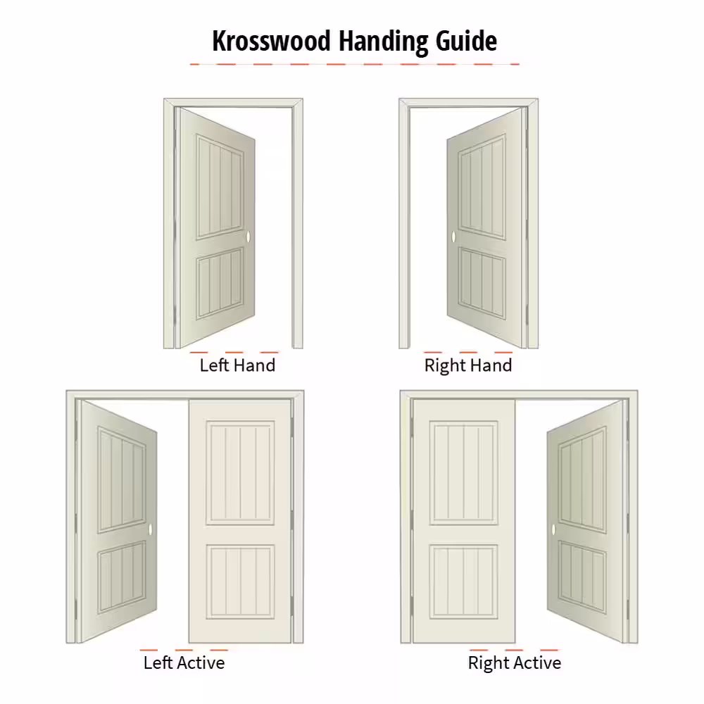 Krosswood Doors 30 in. x 80 in. Shaker Primed MDF 2-Panel Door (2-Pack)