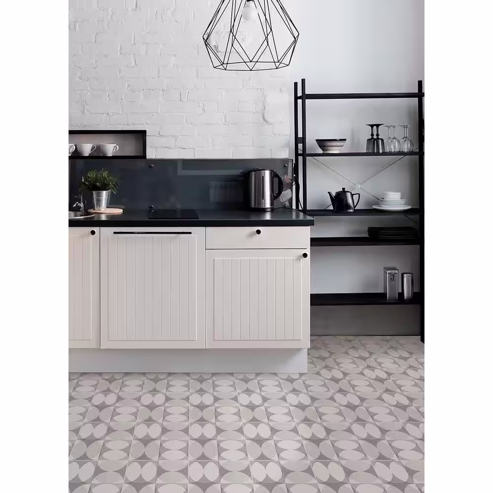 FloorPops Norma 12 in. W x 12 in. L Grey Peel & Stick Vinyl Tile Flooring (20 sq. ft./case)