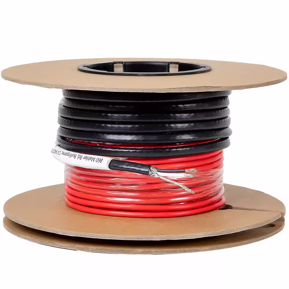 Dr Infrared Heater Electric Radiant Floor Heating Cable Kit with WiFi Thermostat, 462 ft., Covers 140 sq.ft., 240-Volt, Red & Black