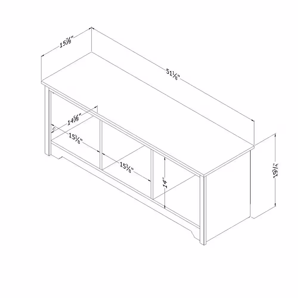 South Shore Vito Pure White Storage Bench