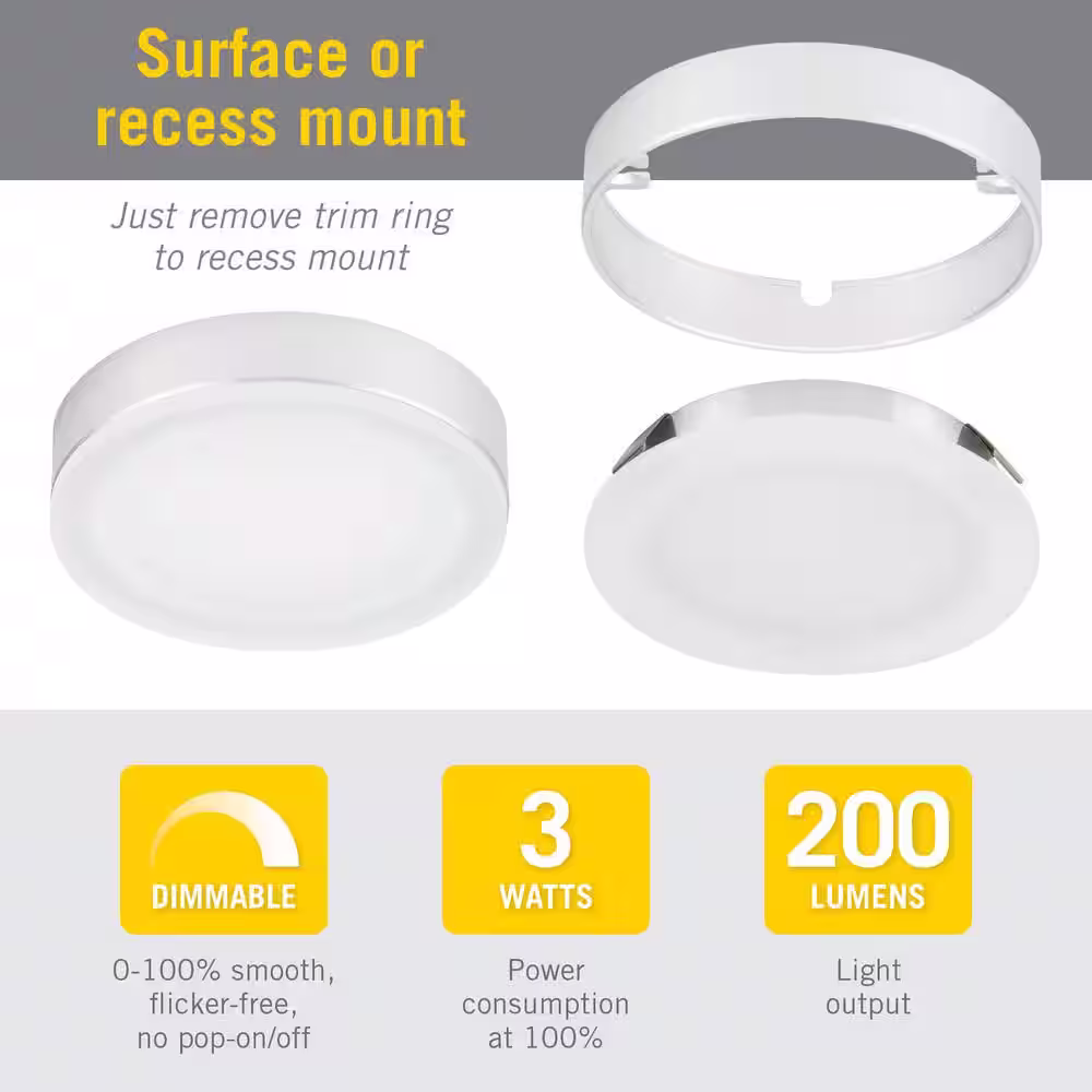 Armacost Lighting EdgeVue Under Cabinet LED Puck Light 4000K