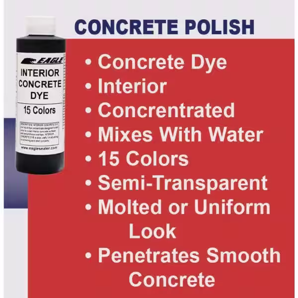 Eagle 1 gal. Malt Brown Interior Concrete Dye Stain Makes with Water from 8 oz. Concentrate