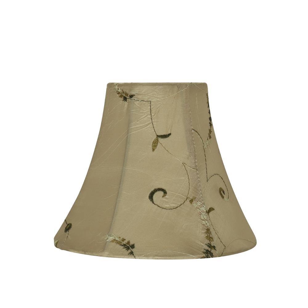 Aspen Creative Corporation 6 in. x 5 in. Gold/Floral Embroidered Design Bell Lamp Shade (5-Pack)