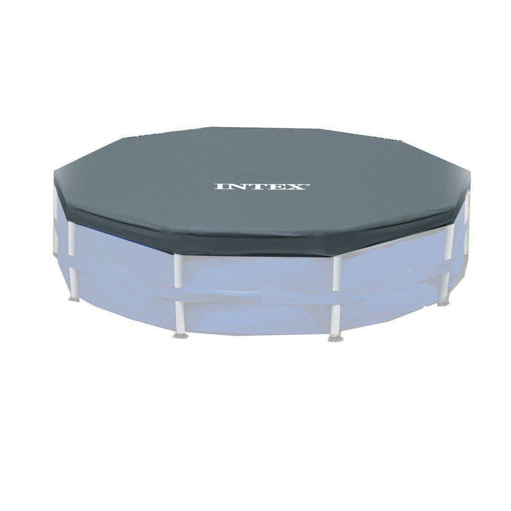 INTEX 12 Foot x 30 In. Above Ground Pool & 12 Foot Round Pool Cover
