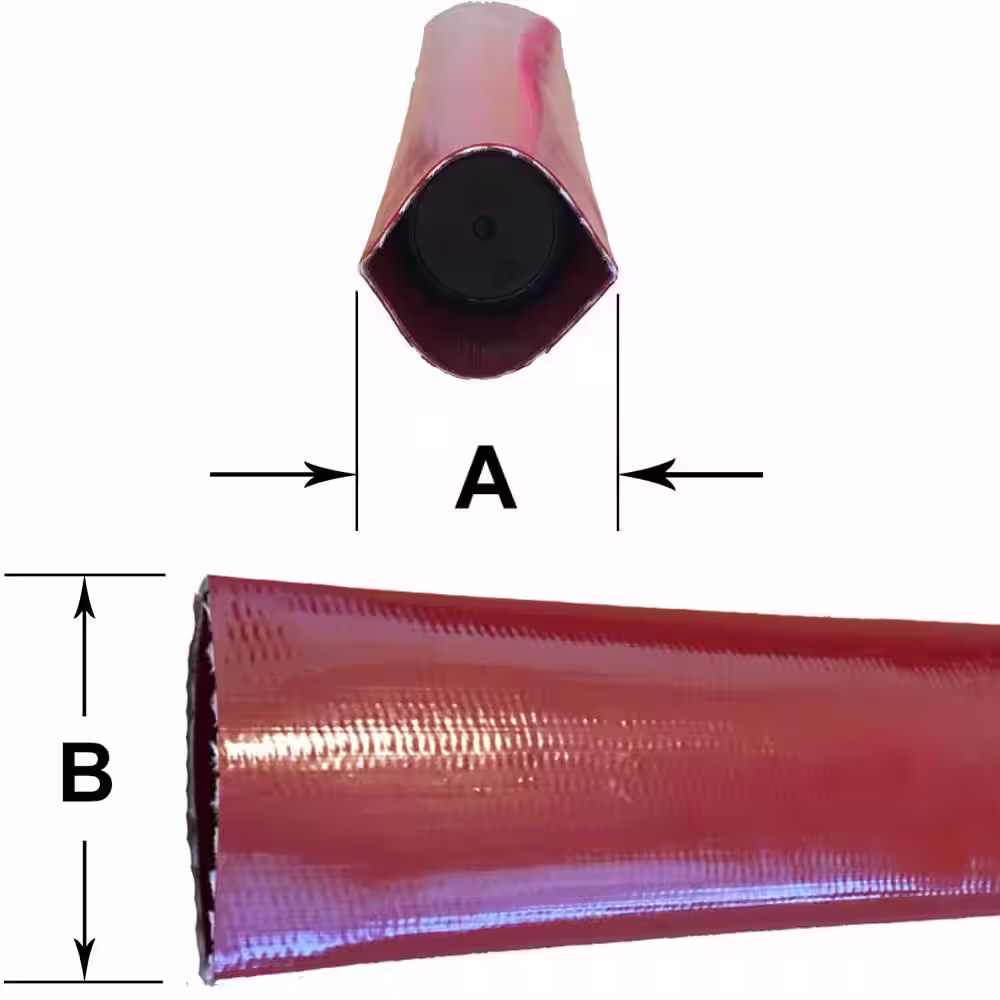 HYDROMAXX 6 in. Dia x 100 ft. Red PVC 10 Bar High Pressure Lay Flat Discharge and Backwash Hose