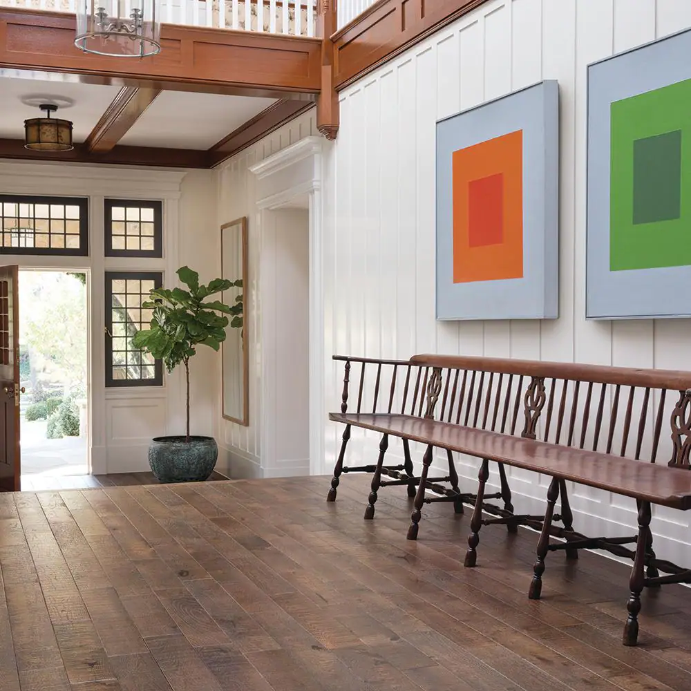 Malibu Wide Plank Monterey French Oak 3/4 in. T x 5 in. W Distressed Solid Hardwood Flooring (904.2 sq. ft./pallet)