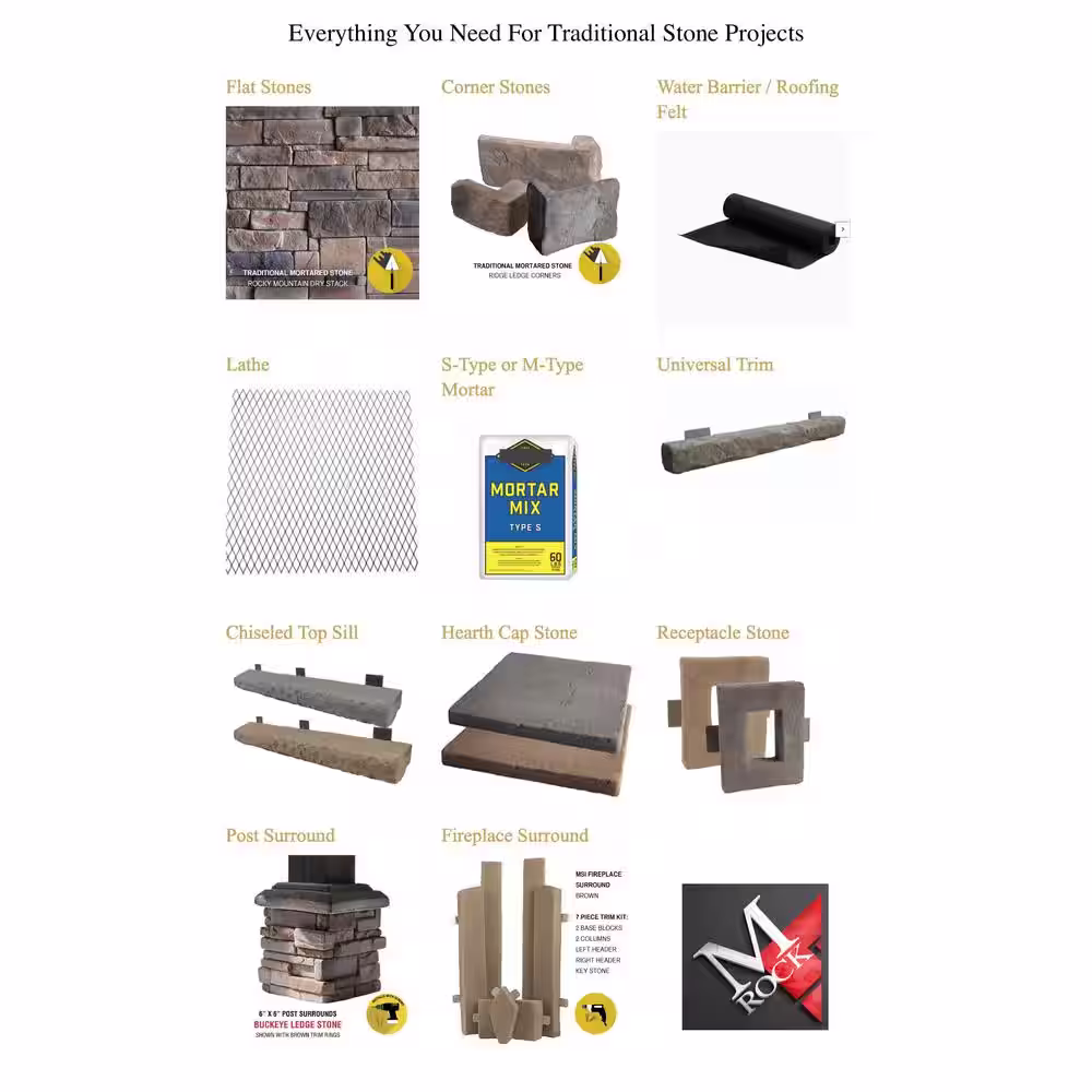 M-Rock Traditional 2.5 in. to 5 in. x 8 in to 14 in. Glenvar Dry Stack Stone Concrete Stone Veneer (150 sq. ft. Crate)