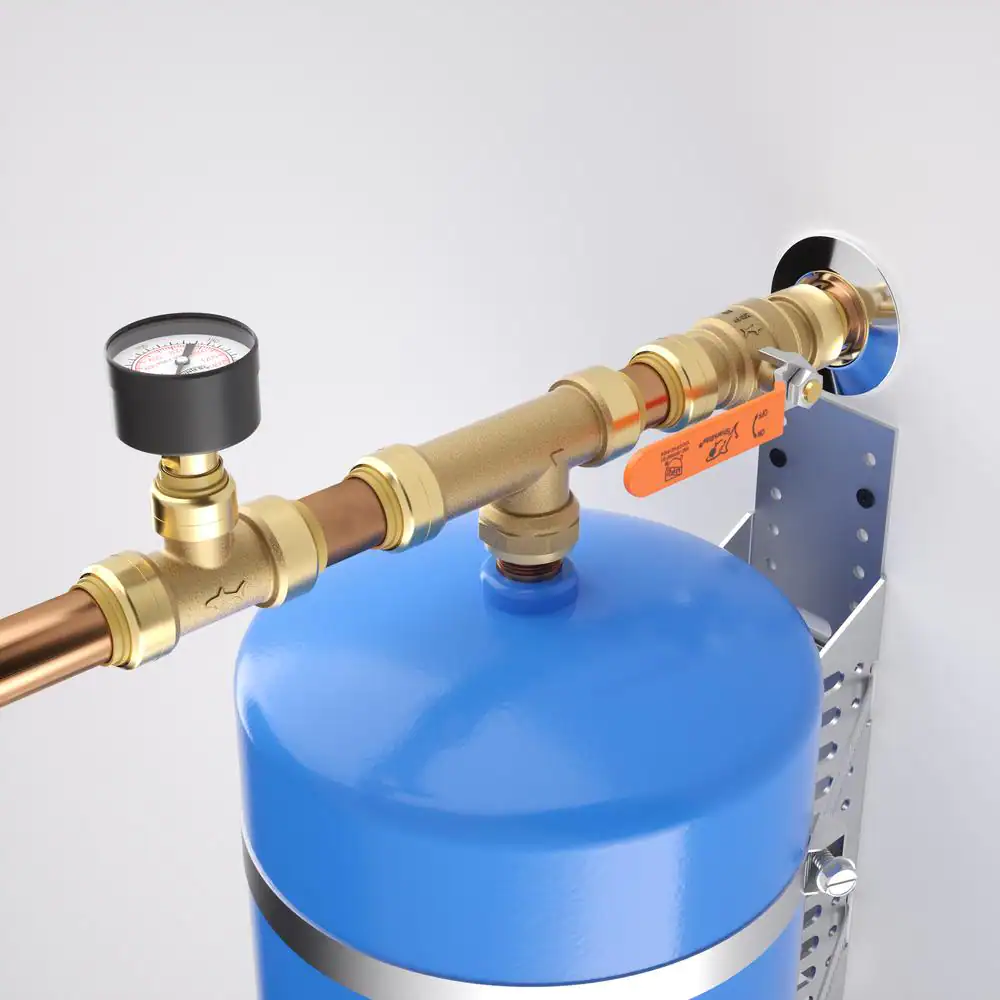 SharkBite 3/4 in. Push-to-Connect Brass Tee with Water Pressure Gauge