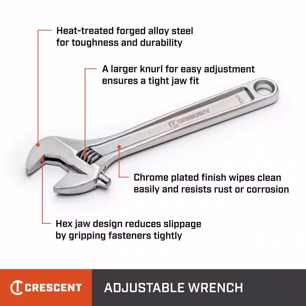 Crescent 10 in. Chrome Adjustable Wrench