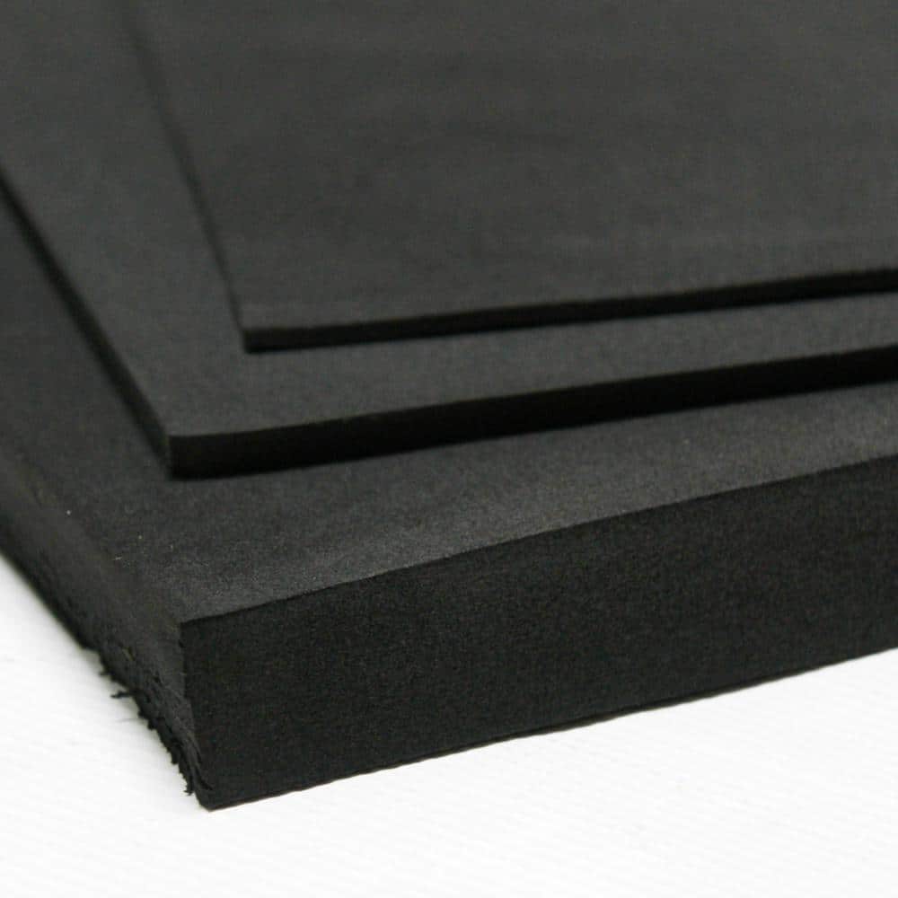 Rubber-Cal Closed Cell Sponge Rubber Blend 1/2 in. x 39 in. x 78 in. Black Foam Rubber Sheet