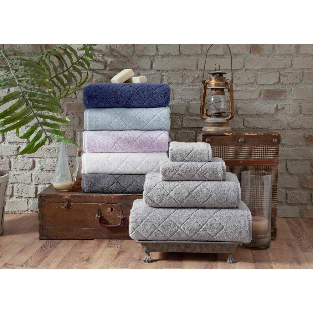 Enchante Home Gracious 8-Pieces Navy Turkish Cotton Wash Towels