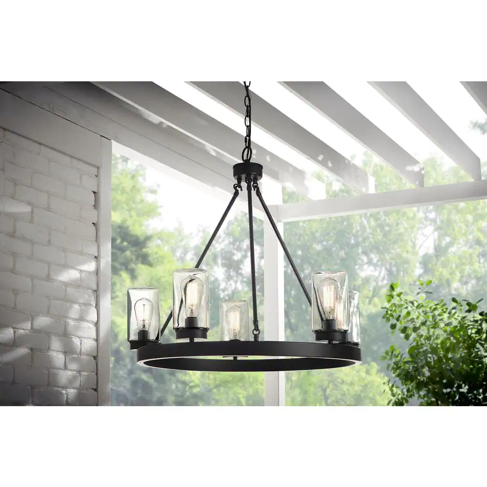 Home Decorators Collection Arbeth 5-Light Bronze Outdoor Chandelier