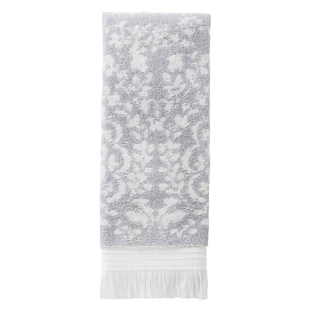 Saturday Knight Carrick Medallion Cotton Hand Towel in Gray (2- Pack)