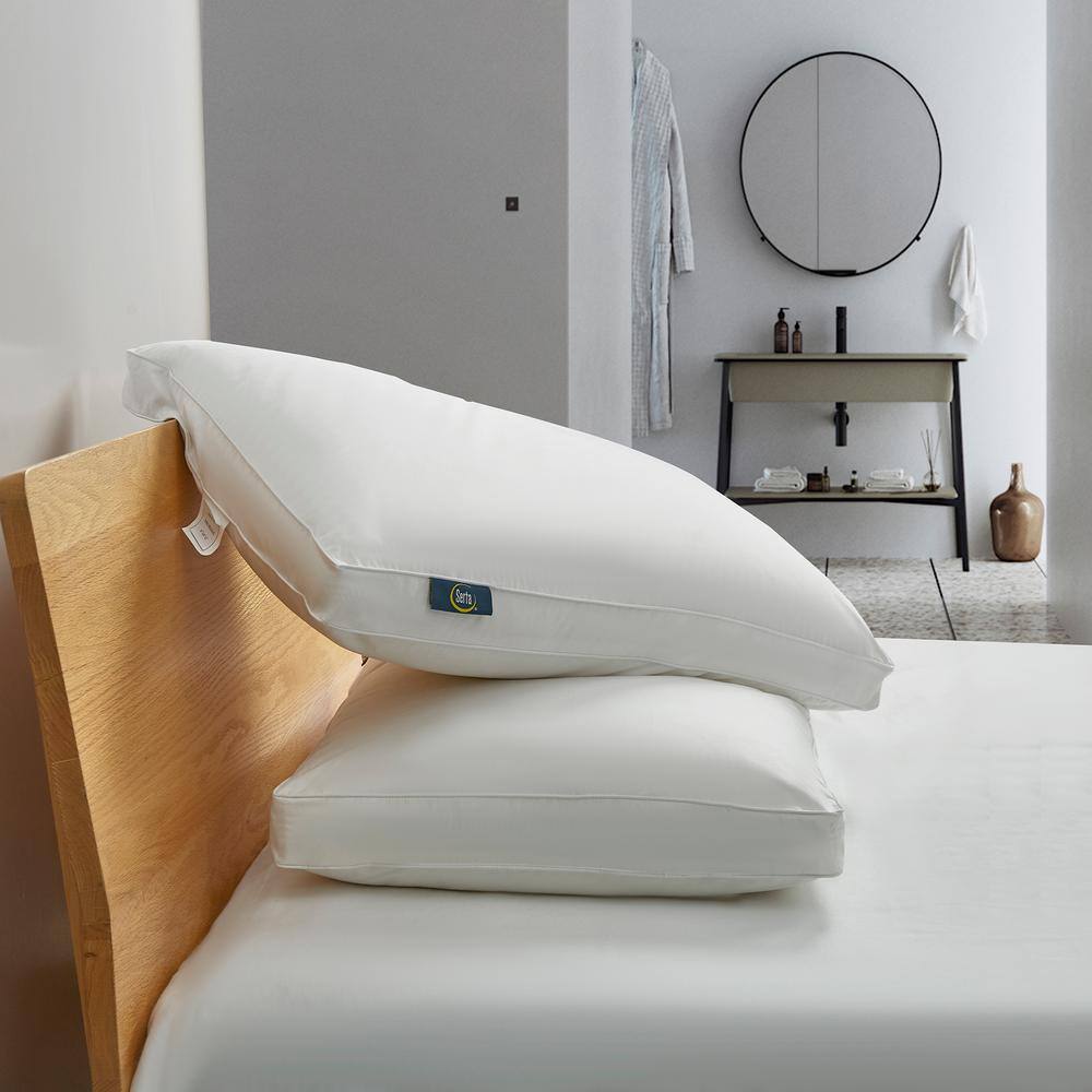 Serta Serta 233 Thread Count Side Sleeper White Goose Feather And White Goose Down Fiber Bed Pillow