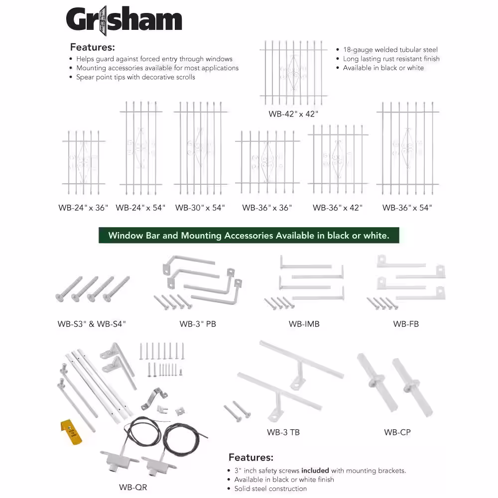 Grisham 3 in. Projection Brackets, White (4-Pack)
