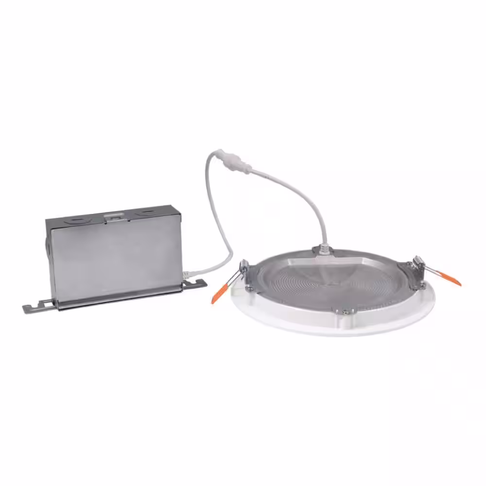 HALO HLBSL Series 6 in. Adjustable CCT Canless IC Rated Dimmable Indoor, Outdoor Integrated LED Recessed Light Kit