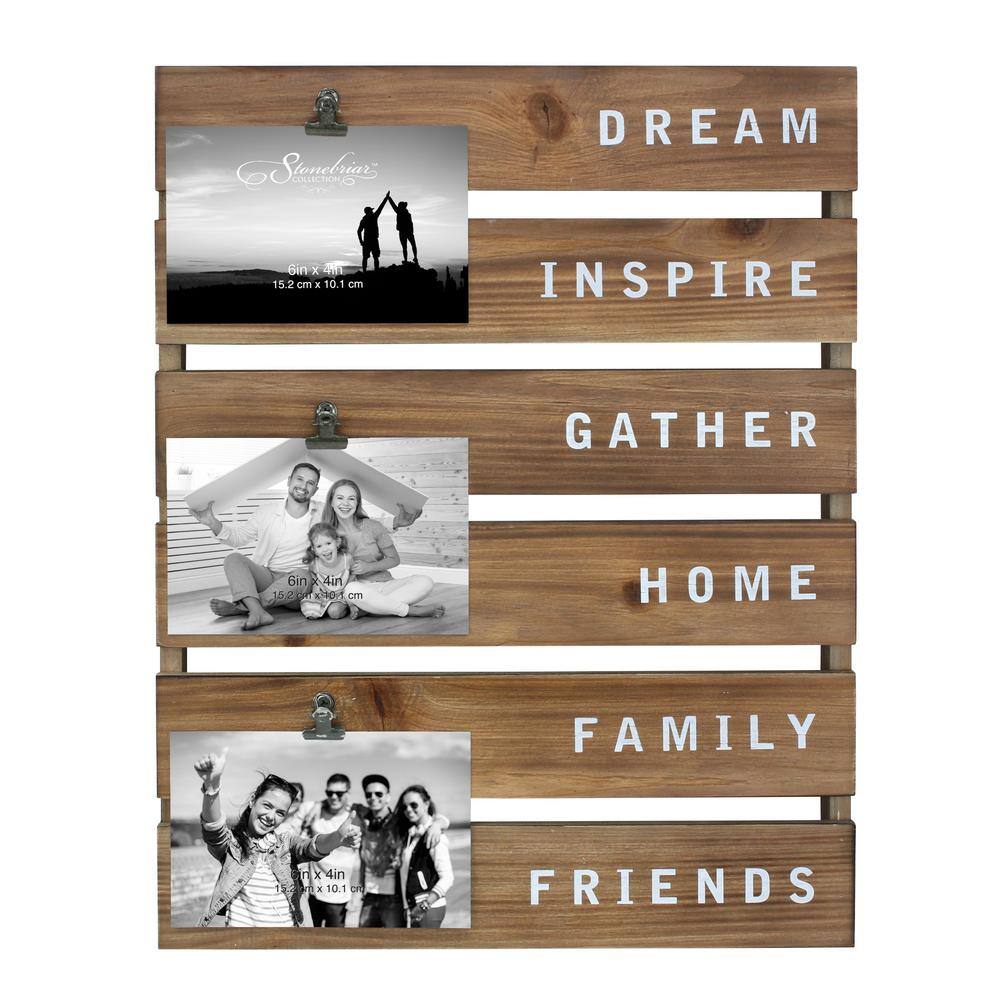 Stonebriar Collection 4in. X 6in. Wood Collage Wall Brown Picture Frame