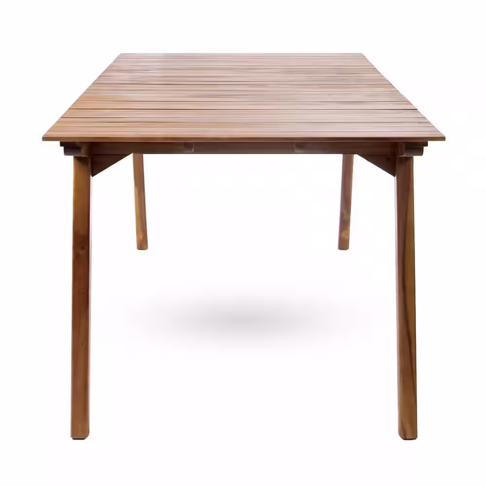 Noble House Alondra Teak Brown 7-Piece Wood Rectangular Outdoor Dining Set with Cream Cushions