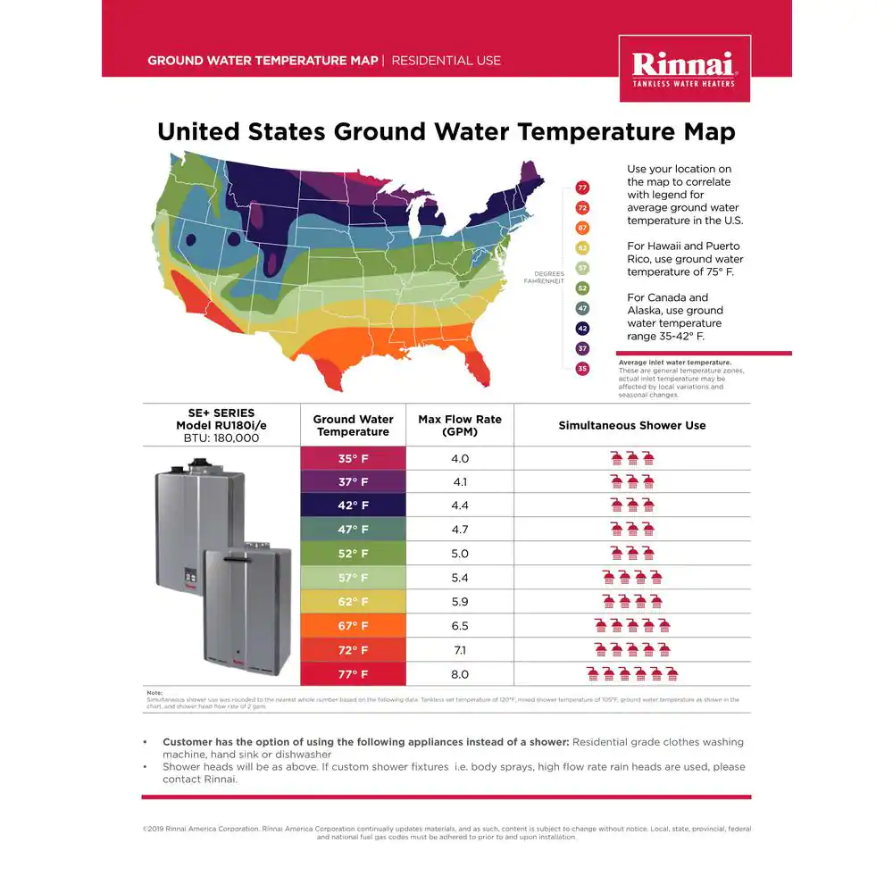 Rinnai Super High Efficiency Plus 10 GPM Residential 180,000 BTU/h 58.3 kWh Propane Interior Tankless Water Heater